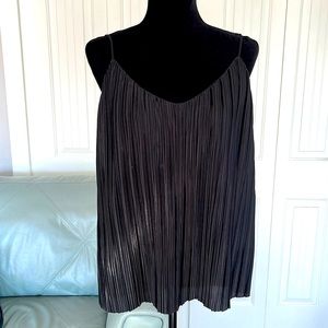 H&M Black, textured, Spaghetti Strap Tank Top, Size XL